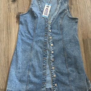 Frye Denim Button-Front Sleeveless Dress